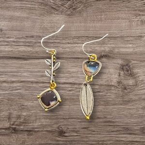 Bohemian Leaf Multi Color Dangle Earrings